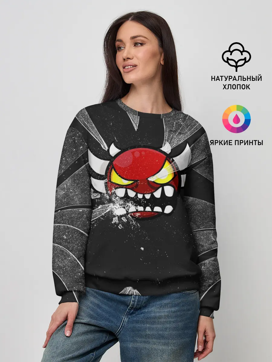 Женский свитшот / Геометри Даш осколки | Geometry Dash