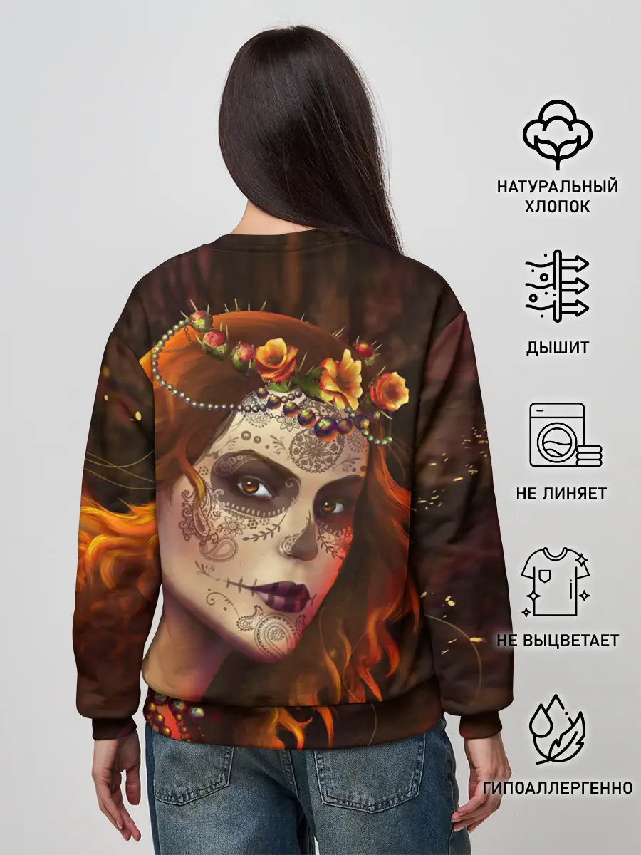 Женский свитшот / Рыжая Ведьма с розами