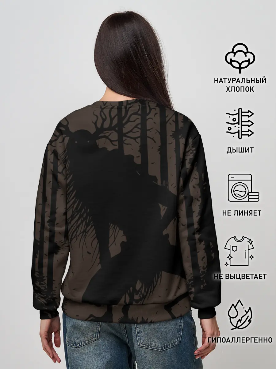 Женский свитшот / Зубастая тыква на Хэллоуин