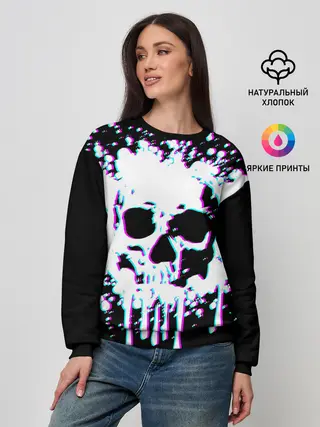 Женский свитшот / Мерцающий череп