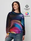 Женский свитшот / Цветные неоновые волны