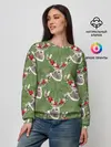 Женский свитшот / Новогодние олени 2022
