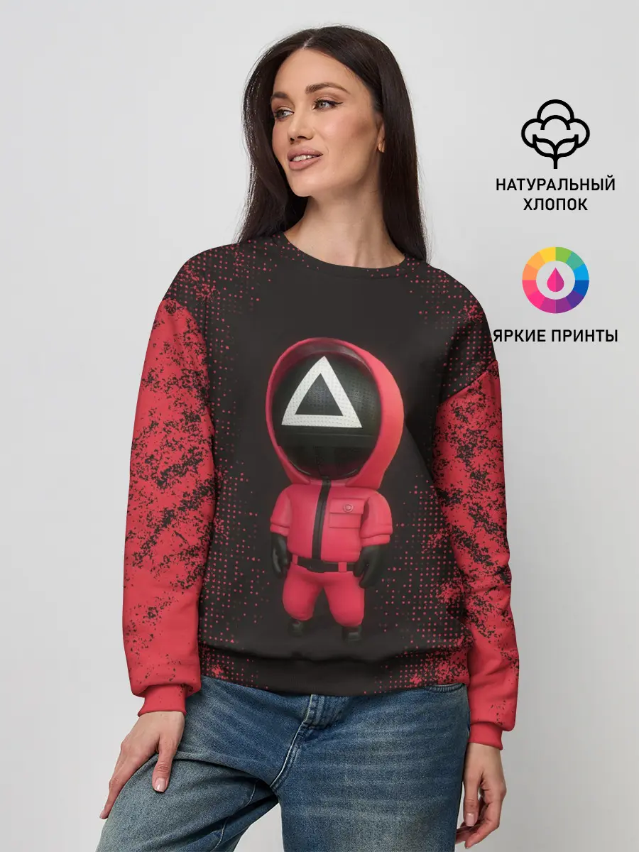 Женский свитшот / ИГРА В КАЛЬМАРА | СОТРУДНИК ТРЕУГОЛЬНИК