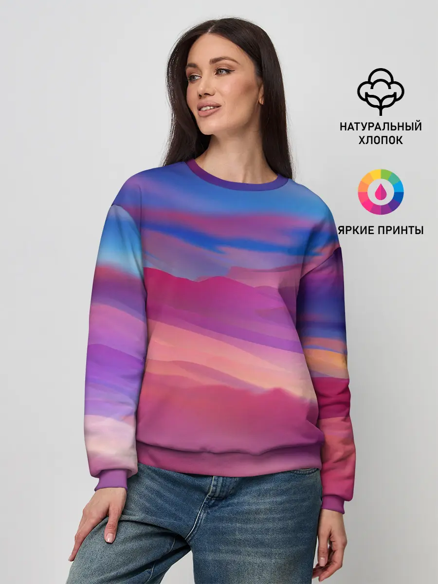 Женский свитшот / Гармоничные цветовые волны