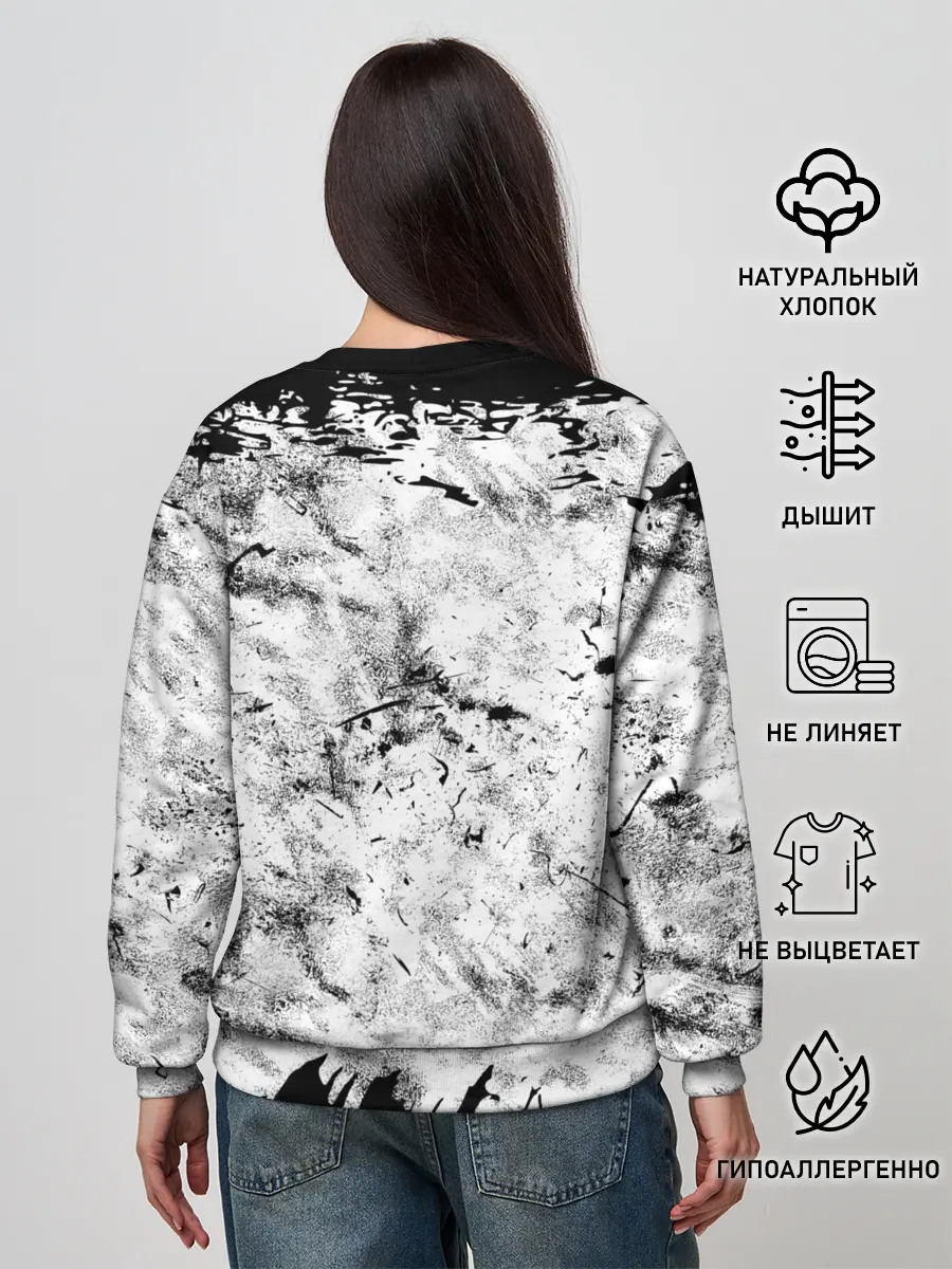 Женский свитшот / Надпись Слипкнот Рок Группа ЧБ | Slipknot