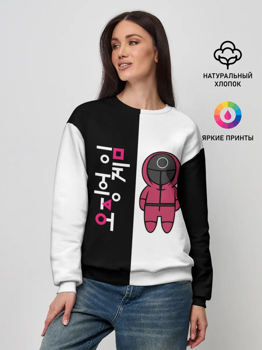 Женский свитшот / ЛОГОТИП И ОХРАНА | ИГРА В КАЛЬМАРА