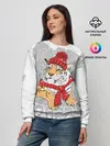 Женский свитшот / Тигр в красной шапке