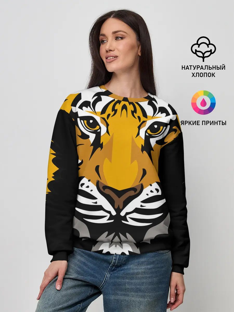 Женский свитшот / Суровый взгляд тигра