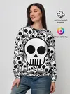Женский свитшот / черепа чб