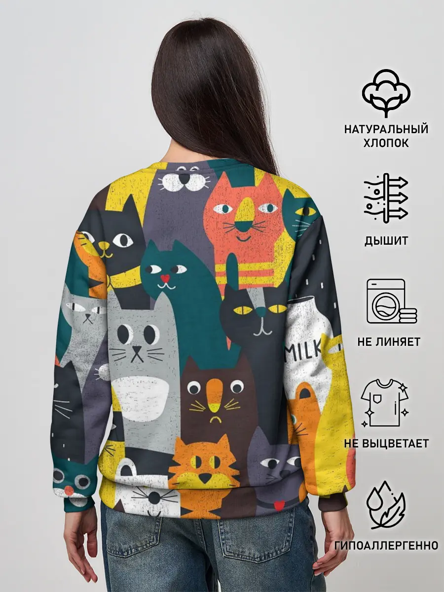 Женский свитшот / крутые коты
