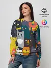 Женский свитшот / крутые коты