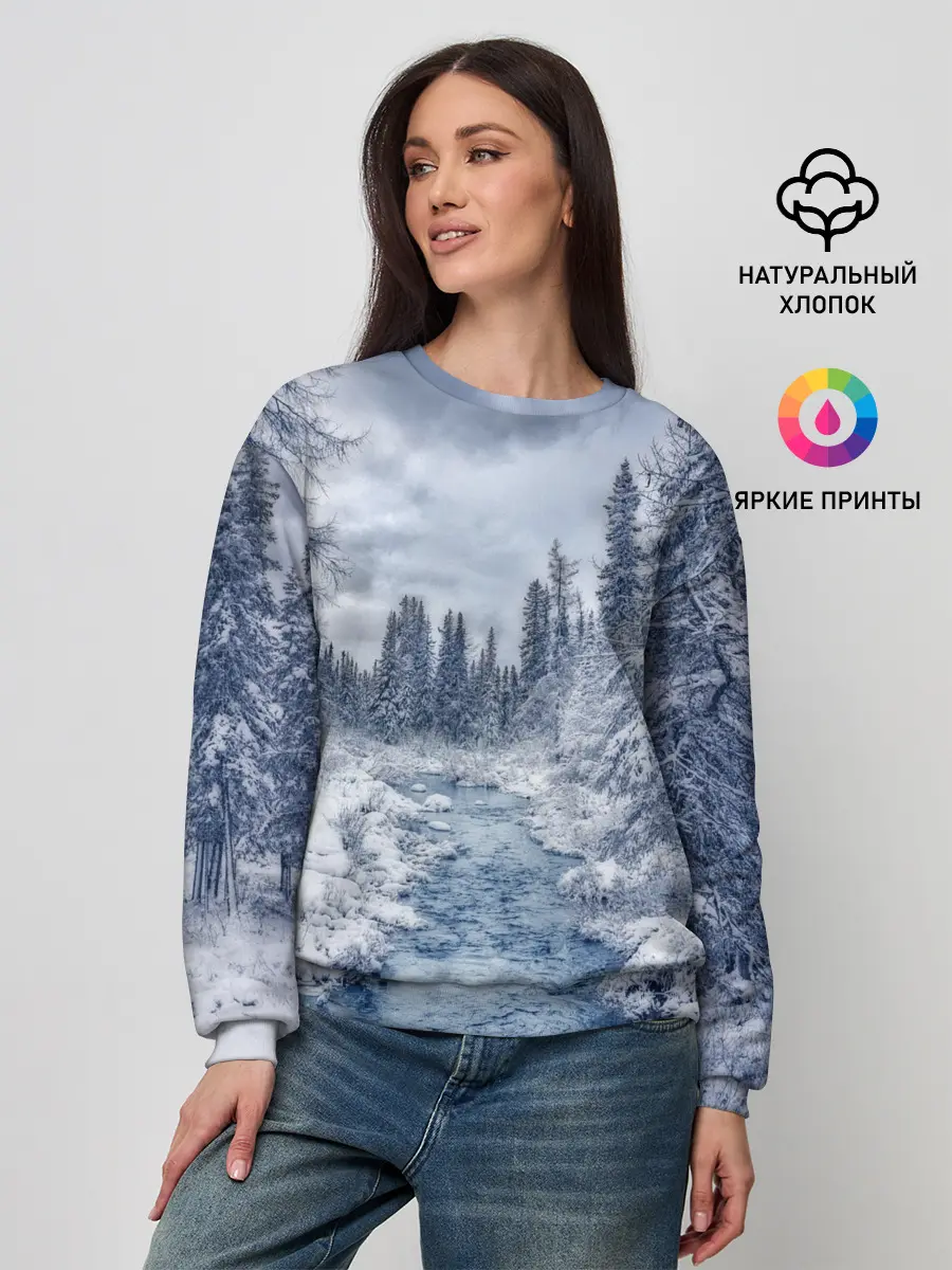 Женский свитшот / СНЕЖНЫЙ ПЕЙЗАЖ