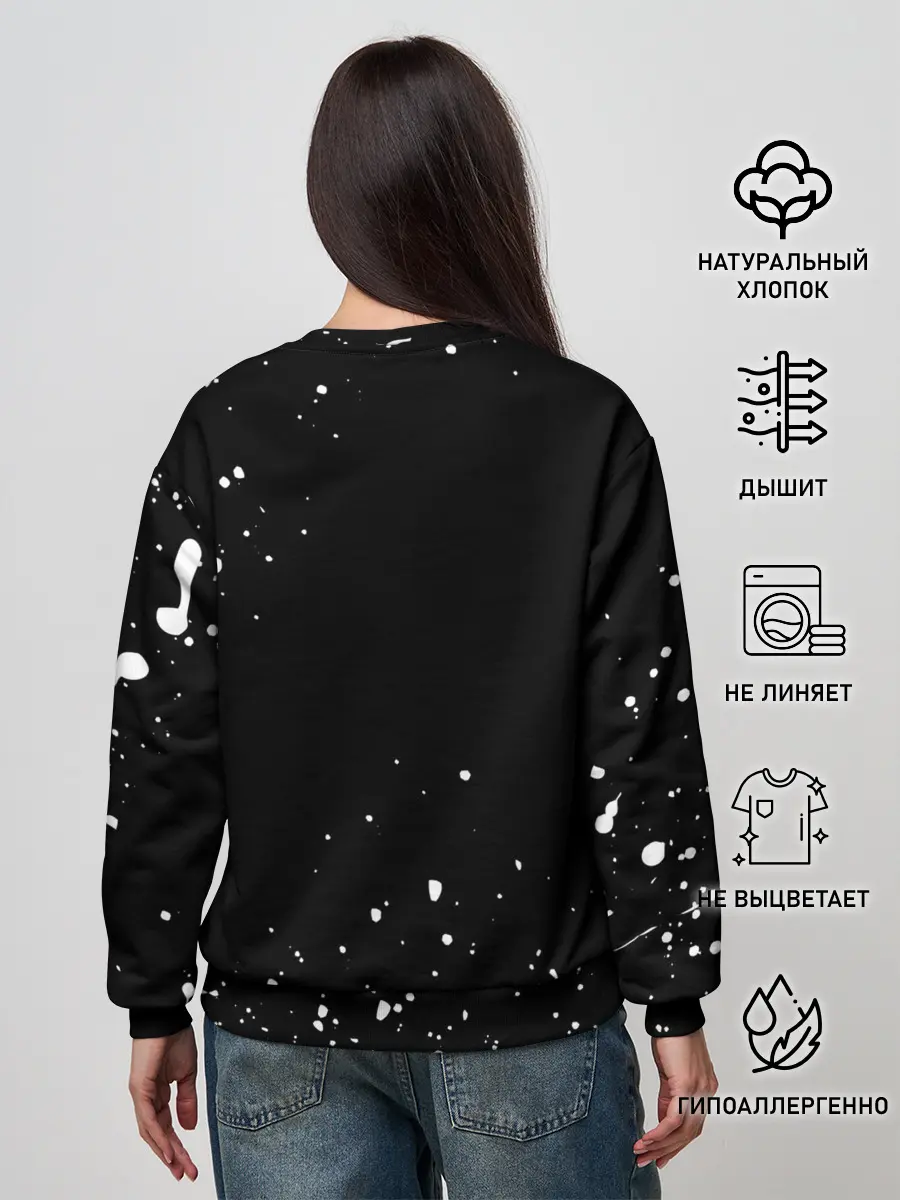 Женский свитшот / ONE PIECE | ВАН ПИС ЧЕРЕП БРЫЗГИ КРАСОК