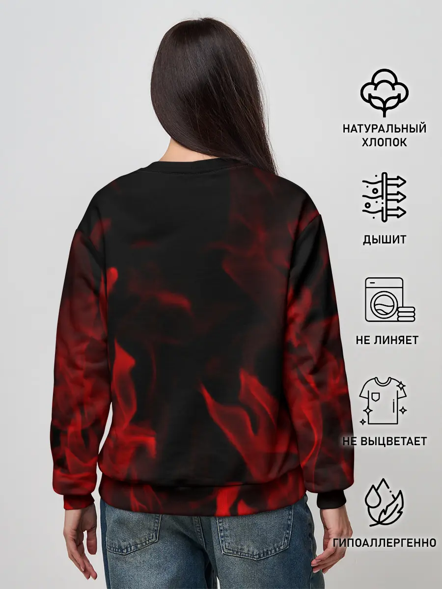 Женский свитшот / Клинок рассекающий демонов пламя.