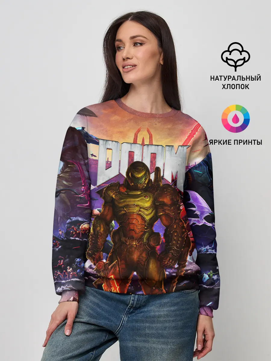 Женский свитшот / DOOM ETERNAL | ДУМ БИТВА В АДУ