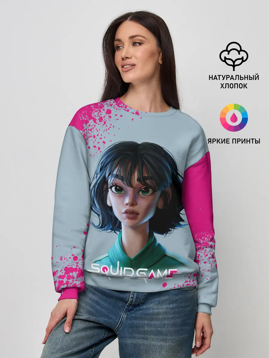 Женский свитшот / 067 | Розовые брызги