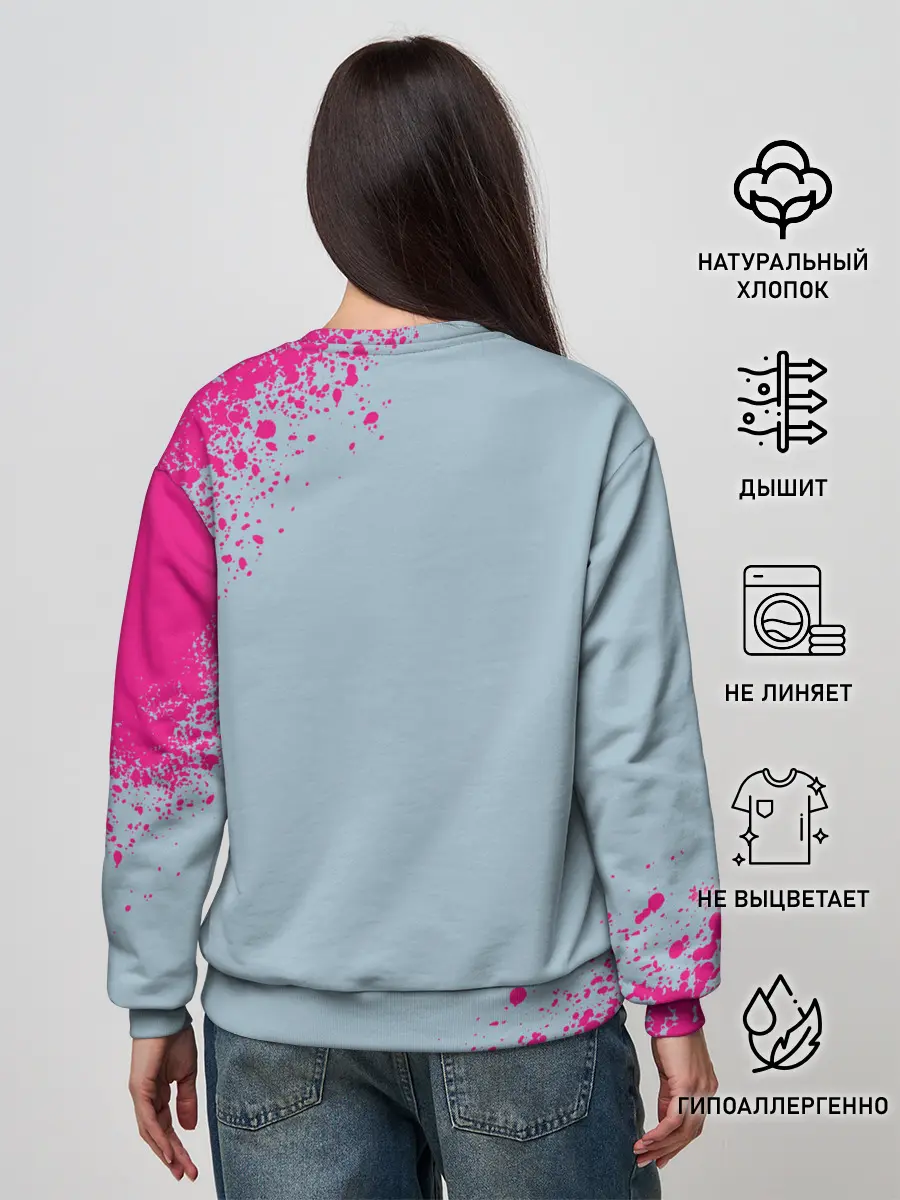 Женский свитшот / 067 | Розовые брызги