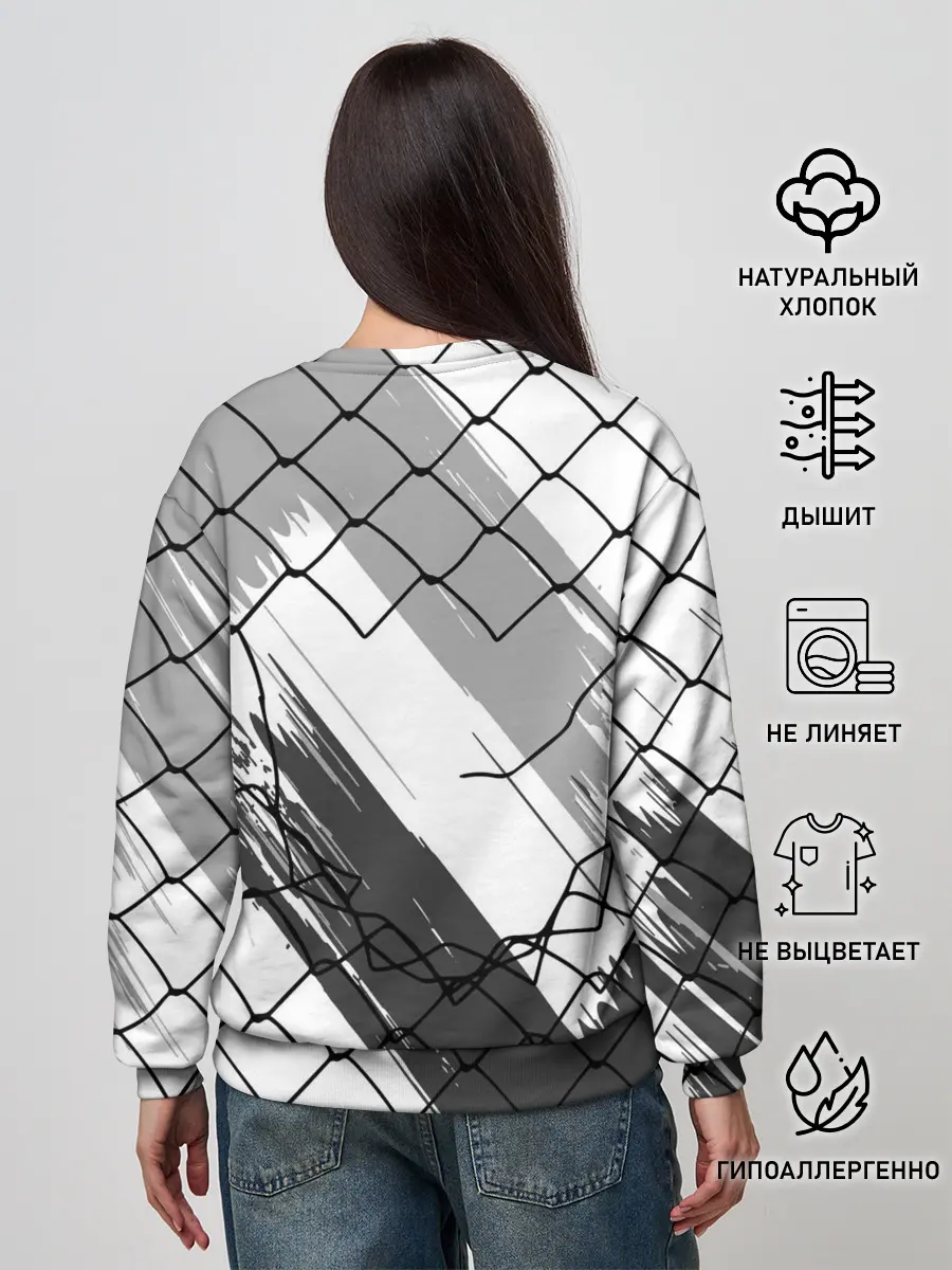 Женский свитшот / Чёрный клевер бык за решеткой.