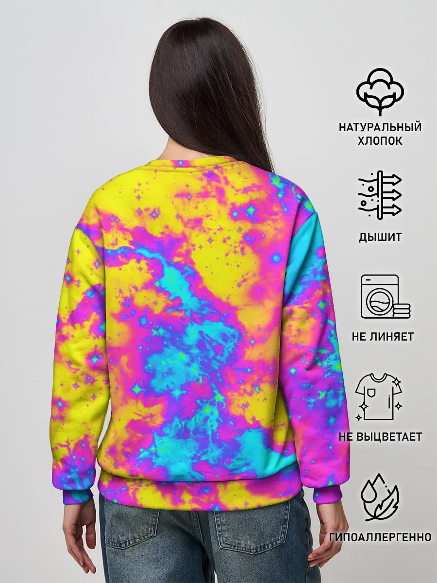 Женский свитшот / Яркая абстракция космических красок