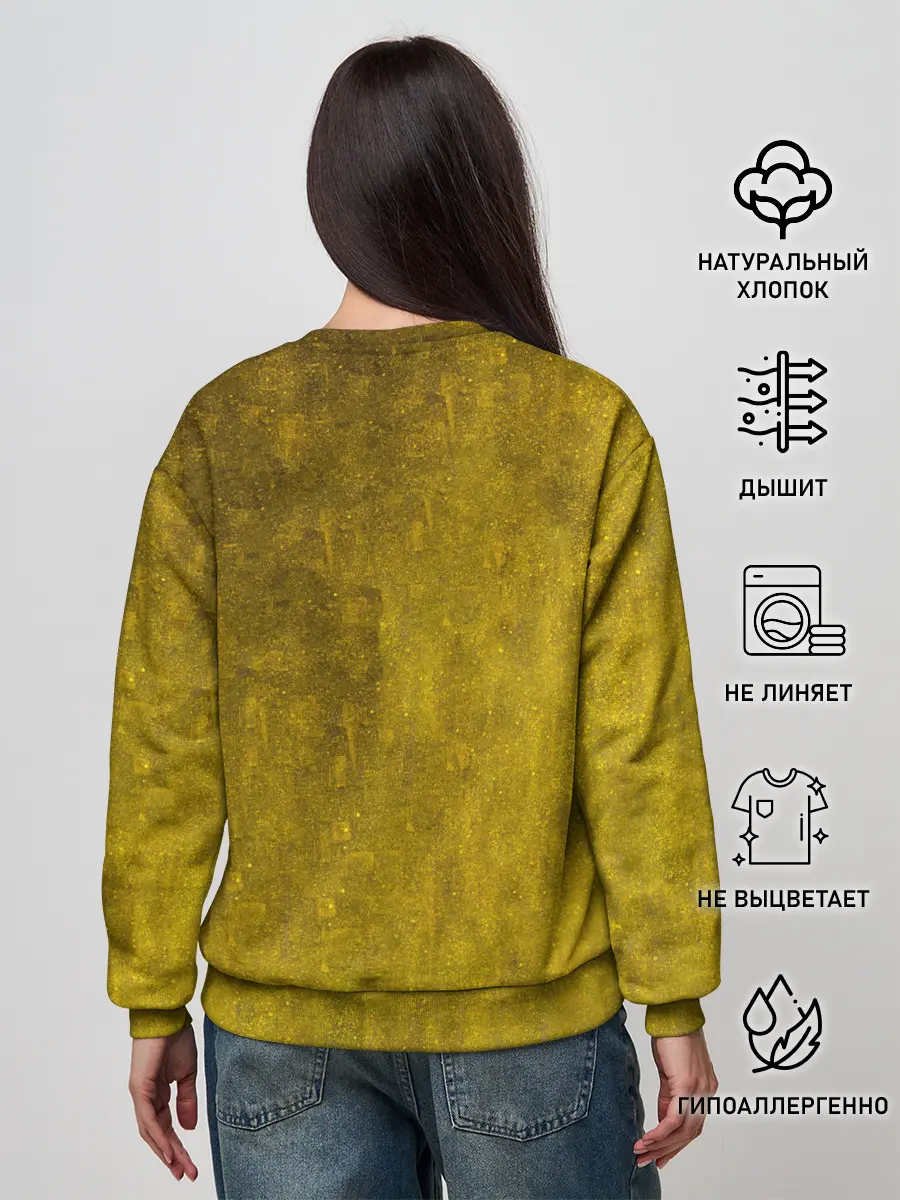 Женский свитшот / Влюблённые поцелуй художник Климт