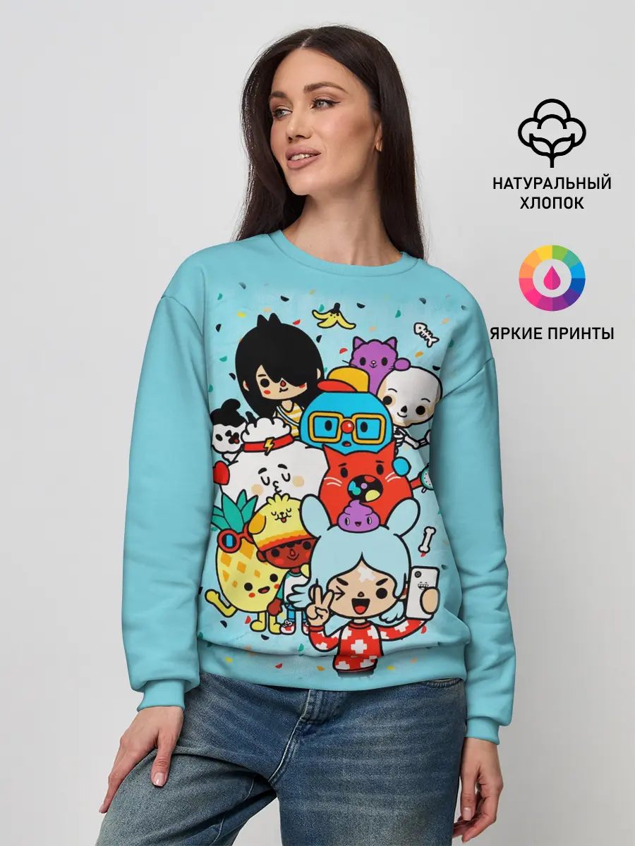 Женский свитшот / Toca Boca | Тока бока персонажи из игры