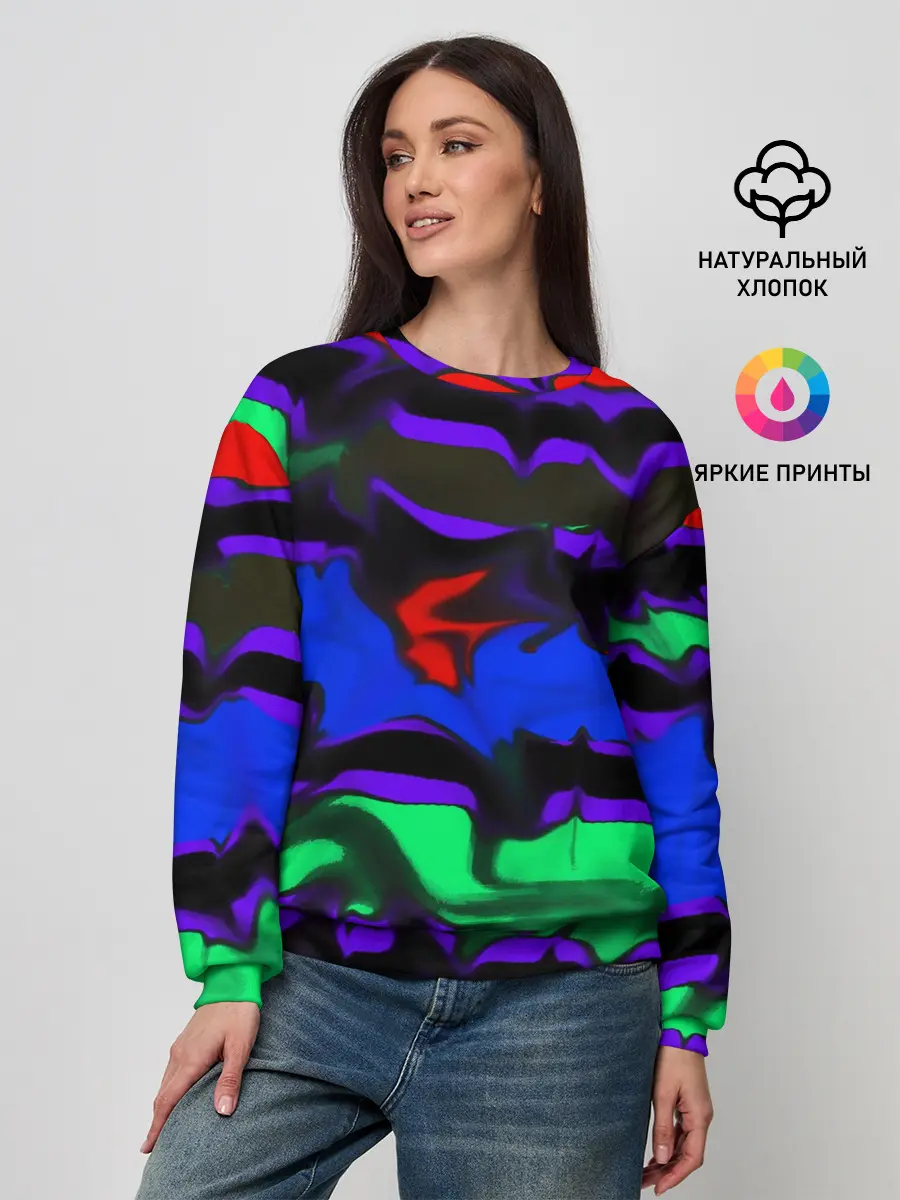 Женский свитшот / Абстрактный узор цветных оттенков