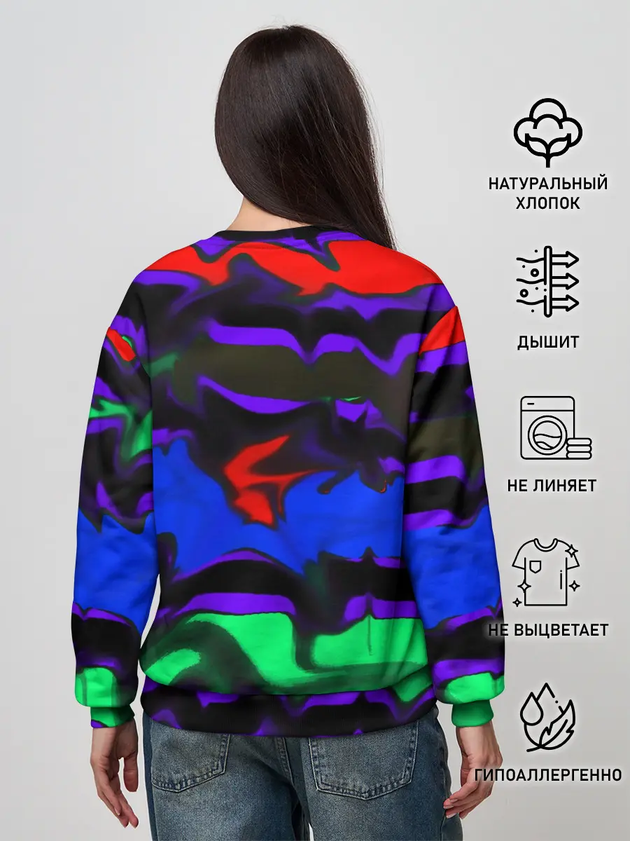 Женский свитшот / Абстрактный узор цветных оттенков