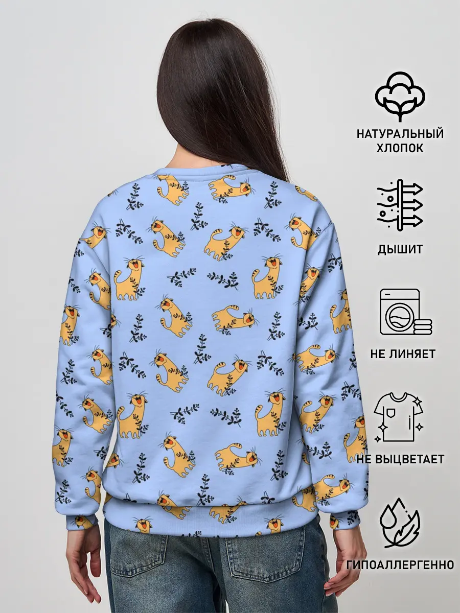 Женский свитшот / Радостный кот