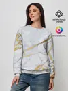 Женский свитшот / Золото на белом