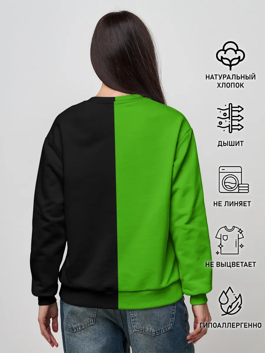 Женский свитшот / SKODA черно-зеленый