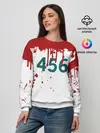Женский свитшот / ИГРА В КАЛЬМАРА ПЕРСОНАЖ 456 КРОВЬ