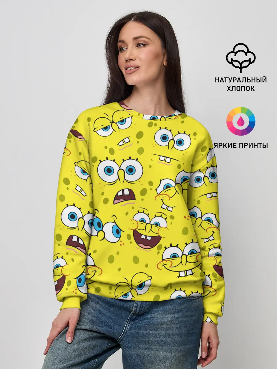 Женский свитшот / Губка Боб / SpongeBob pattern