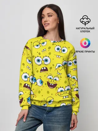 Женский свитшот / Губка Боб / SpongeBob pattern