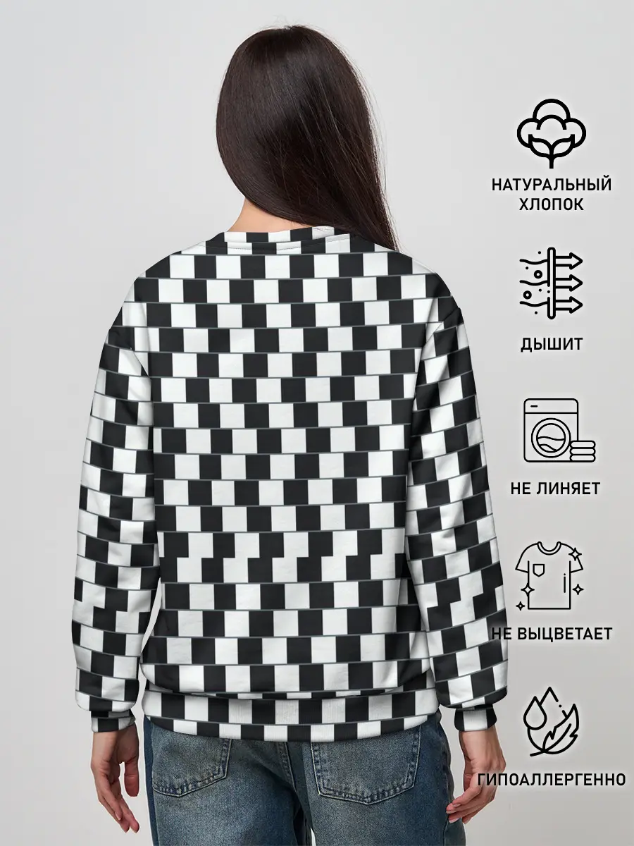 Женский свитшот / Шахматная Иллюзия Искажения