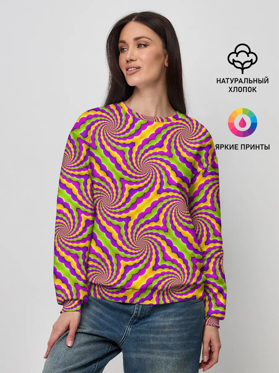 Женский свитшот / Красочная иллюзия вращения