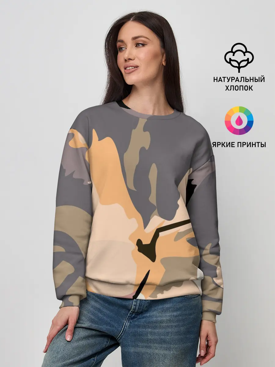 Женский свитшот / Камуфляжный кот
