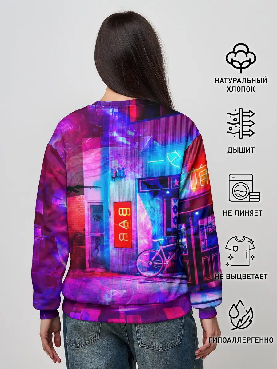 Женский свитшот / Zero Two в неоновом городе
