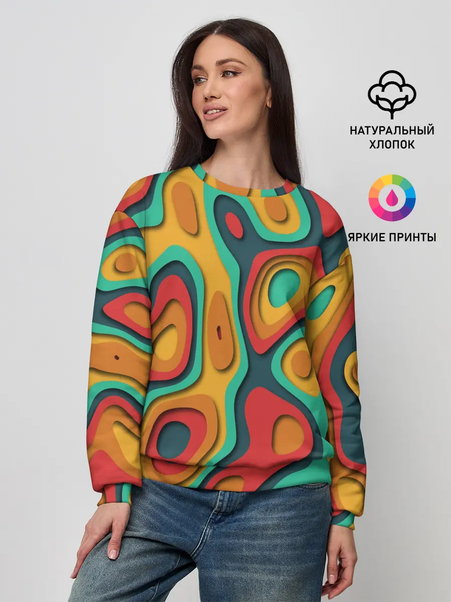 Женский свитшот / 3D узор Color