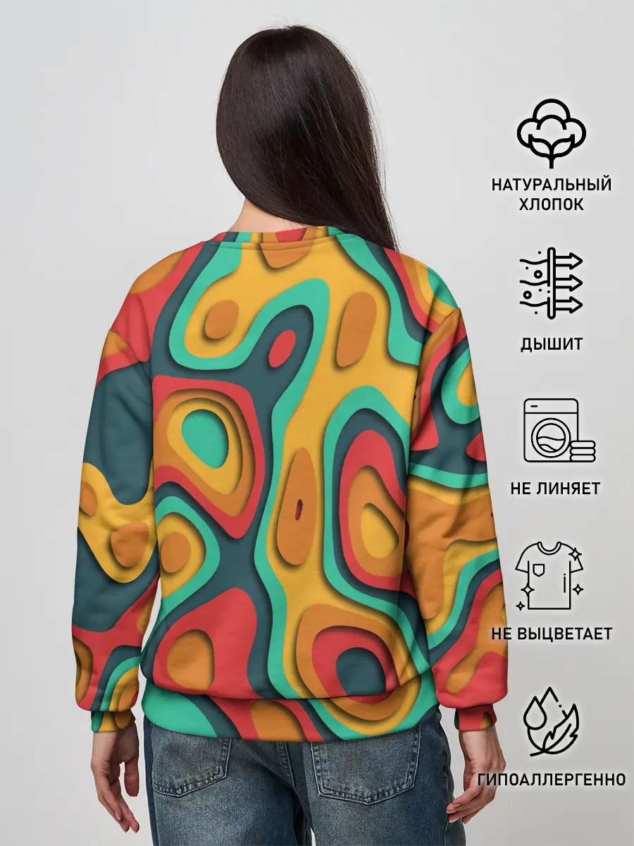 Женский свитшот / 3D узор Color