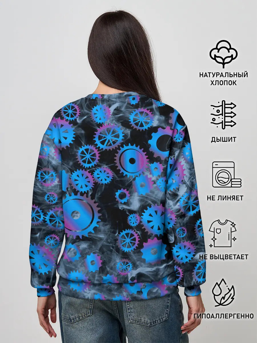 Женский свитшот / механизм и дым, стимпанк