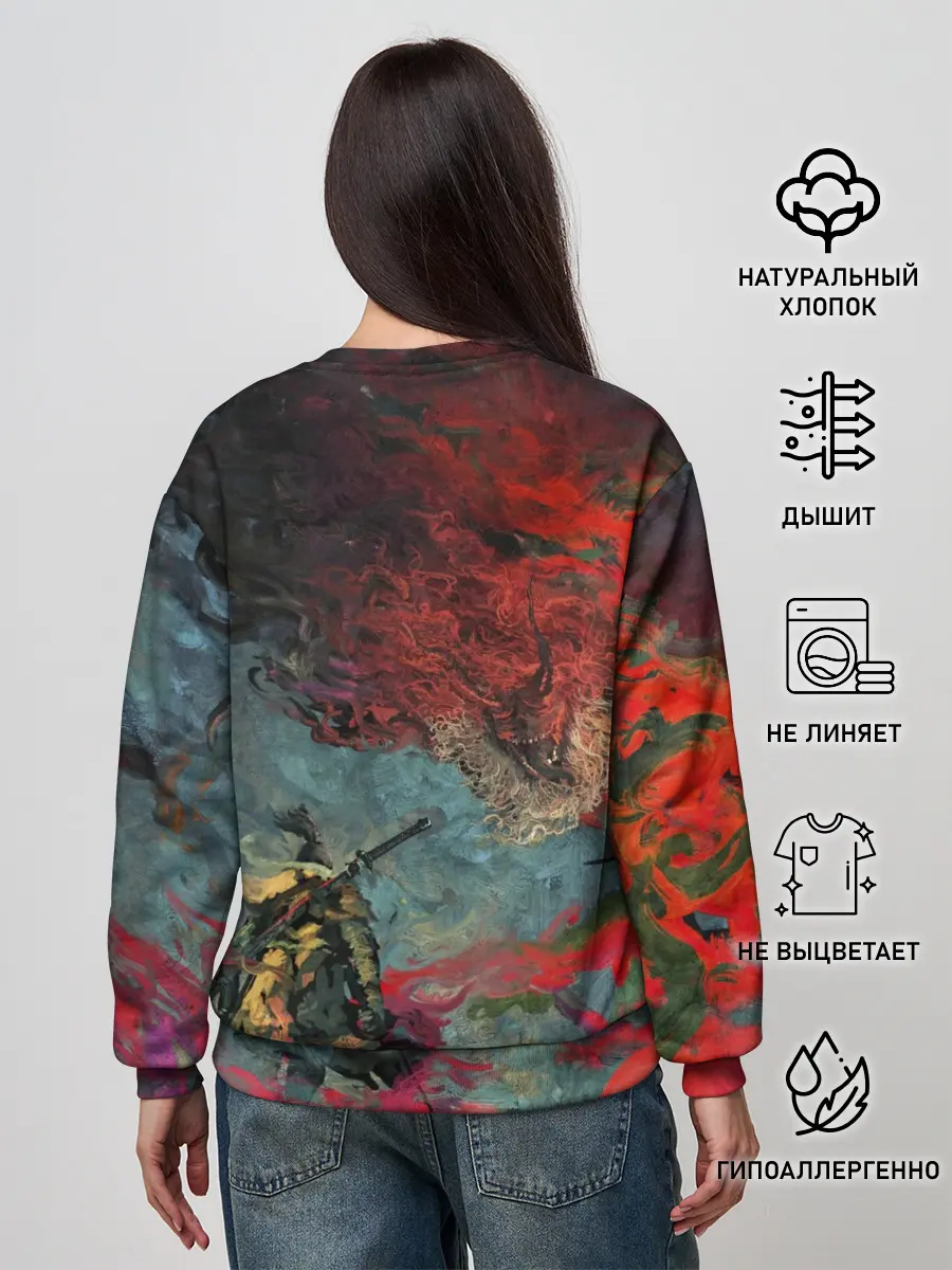 Женский свитшот / Sekiro Самурай против дракона