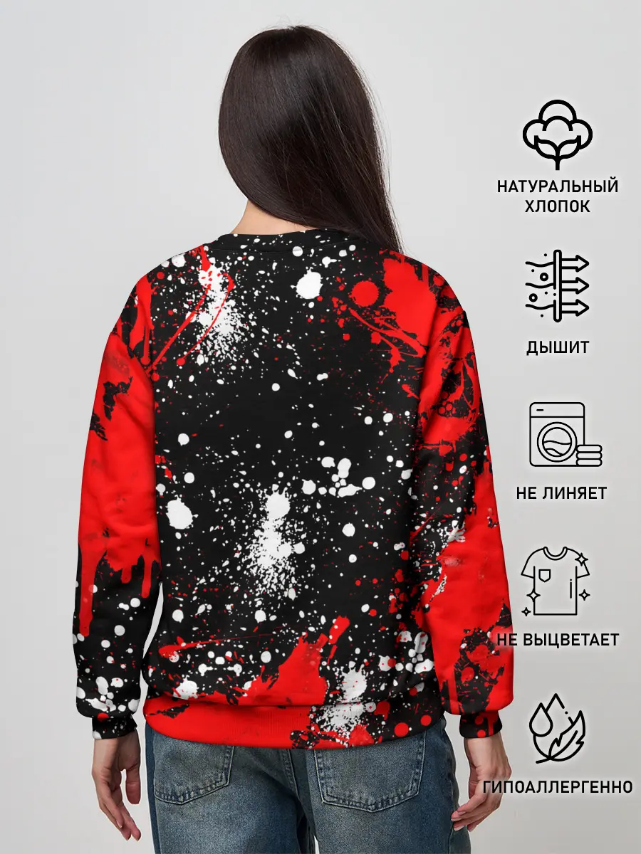 Женский свитшот / Free Fire: Брызги и капли красок.