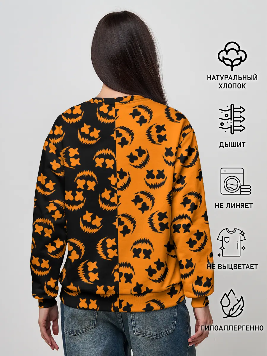 Женский свитшот / УЛЫБКА ТЫКВЫ / ХЕЛЛОУИН