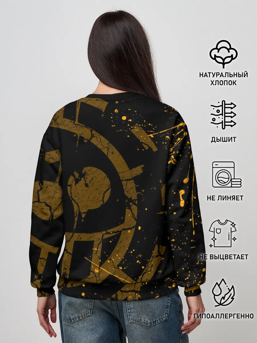 Женский свитшот / ВАН ПИС ПИРАТЫ ЖЁЛТЫЙ ЛОГО