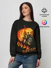 Женский свитшот / Helloween / череп тыква/ scull pumkin