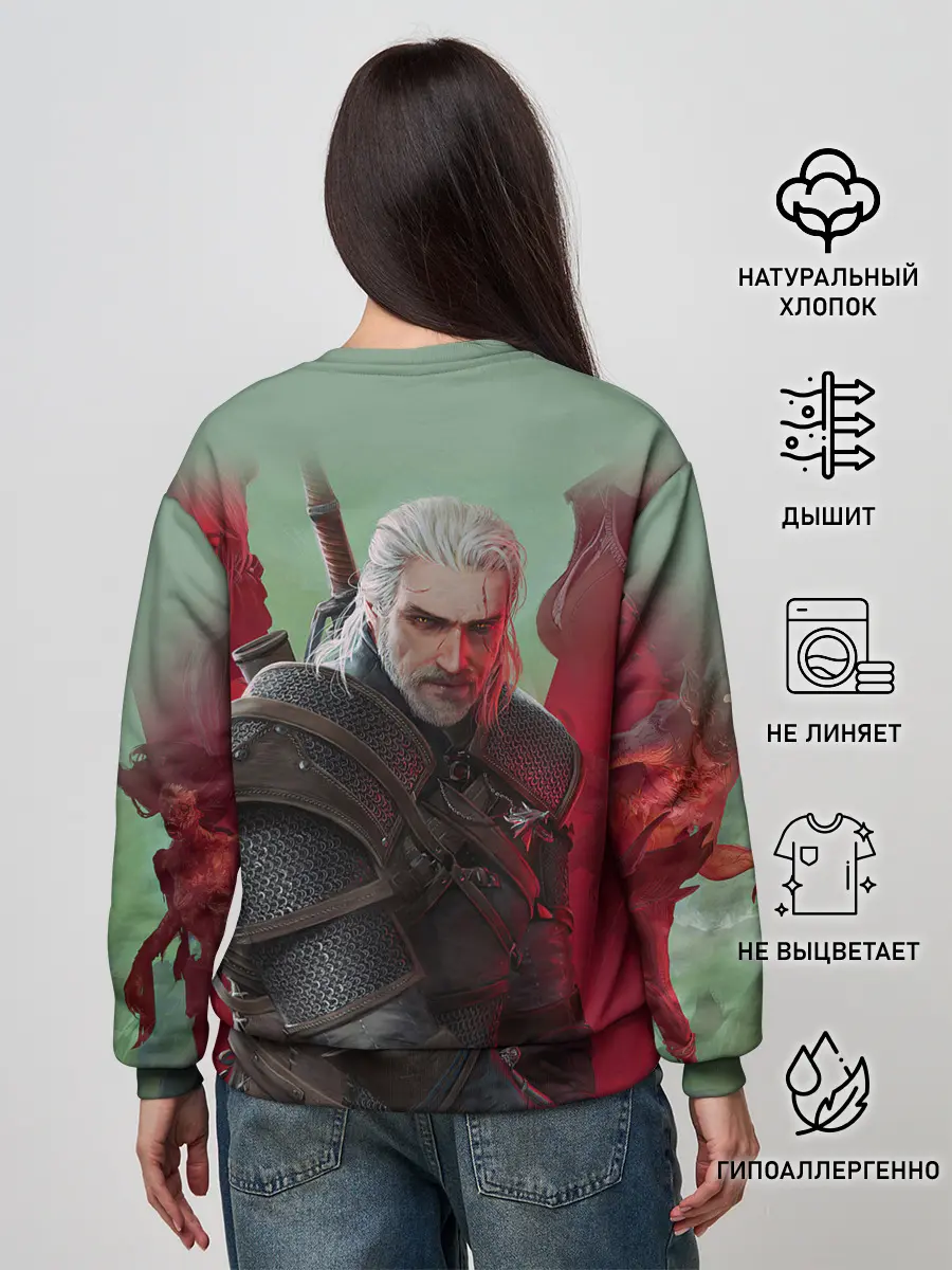 Женский свитшот / ВЕДЬМАК | THE WITCHER | ГЕРАЛЬТ С МЕЧОМ
