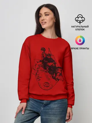 Женский свитшот / БЕРСЕРК КАСКА И БЕХЕЛИТ КРАСНЫЙ