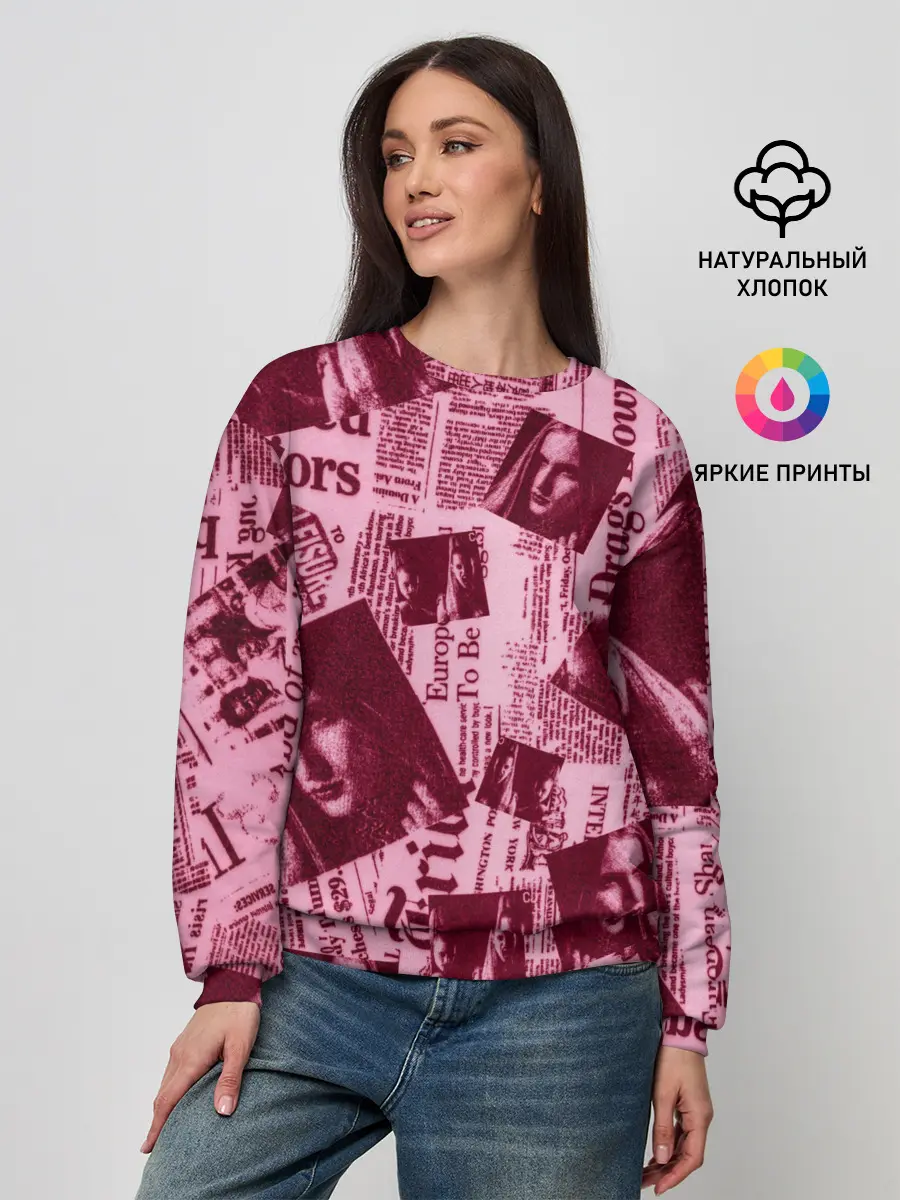 Женский свитшот / newspaper fashion