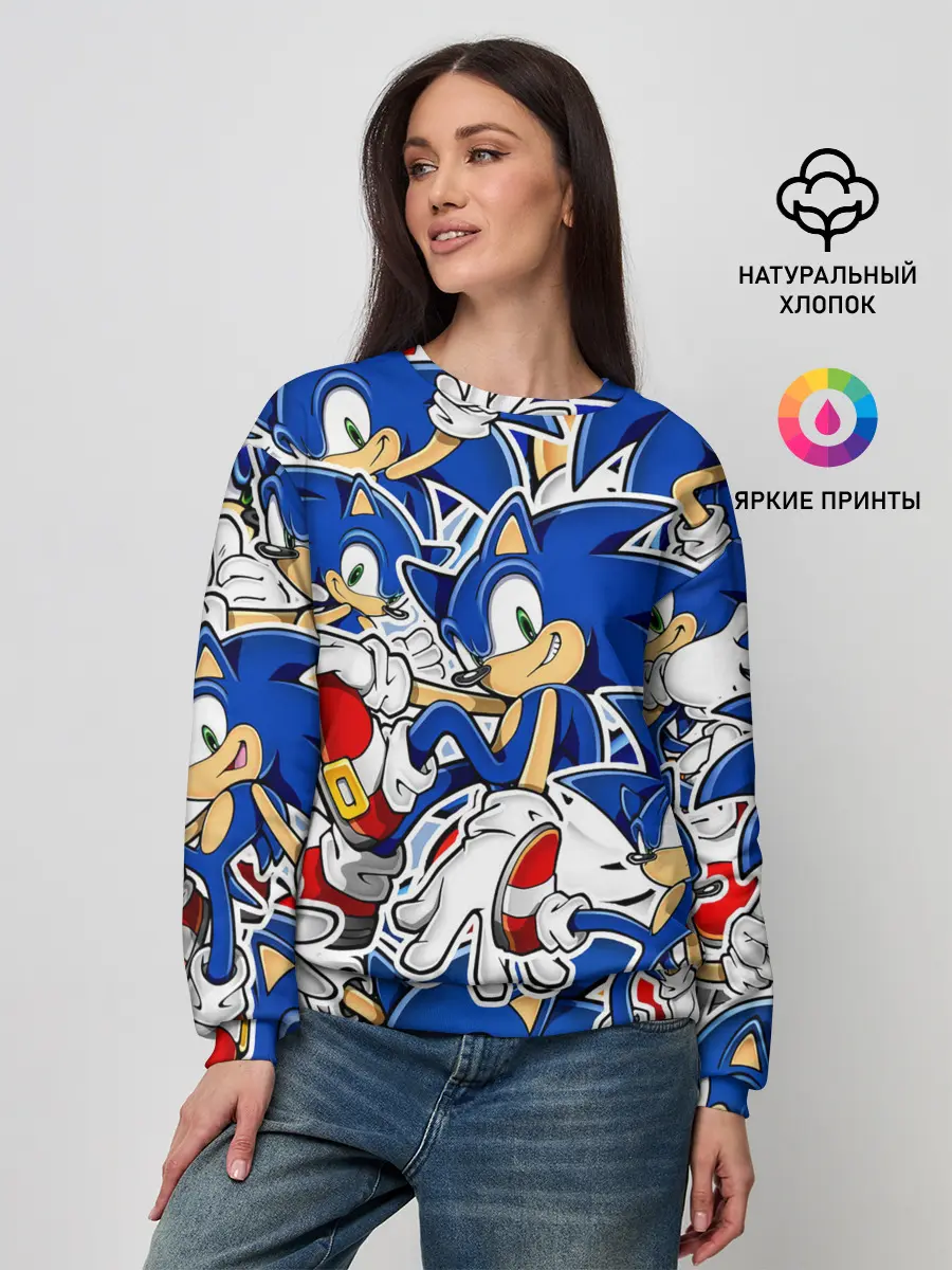 Женский свитшот / SONIC ПАТТЕРН / СОНИК