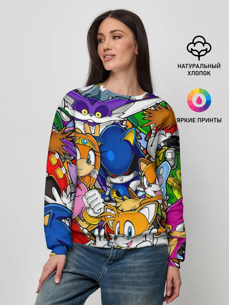 Женский свитшот / КИБЕР СОНИК | CYBER SONIC ROBOT